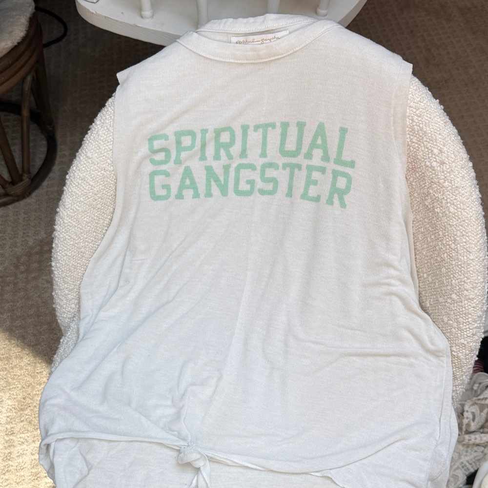 Spiritual Gangster White Tank with Mint Logo